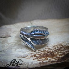 Сребърен дамски пръстен "Перо"  R-774